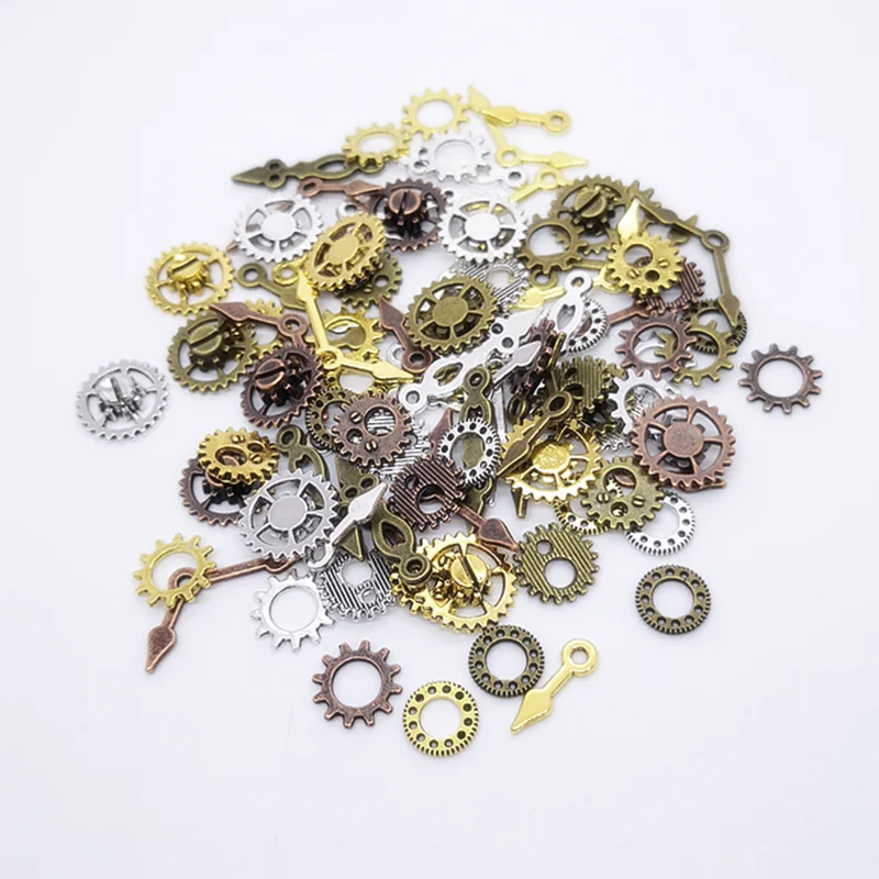 Vintage Mix Colors Random Mechanical Steampunk Charms Breloque Gears Wrist Watch Parts подвески Pendant For Jewelry Making Bulk