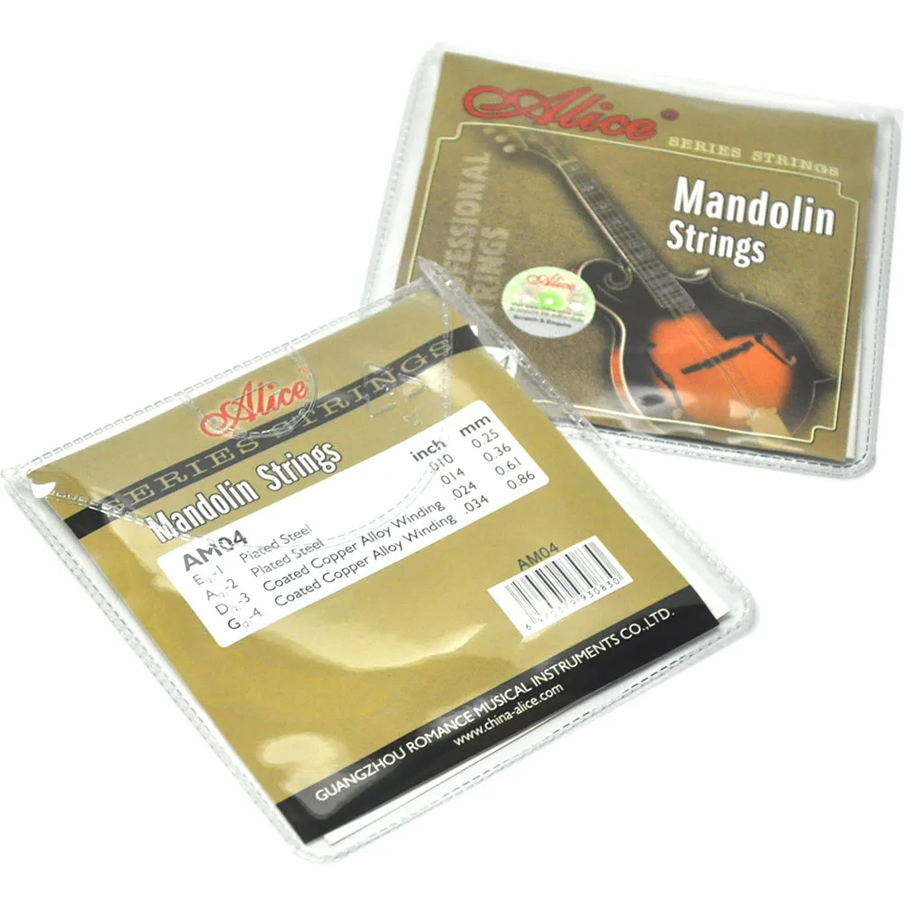 10 ชุด Alice AM04 Mandolin Strings สายเหล็กเคลือบโลหะผสมทองแดงไขลาน