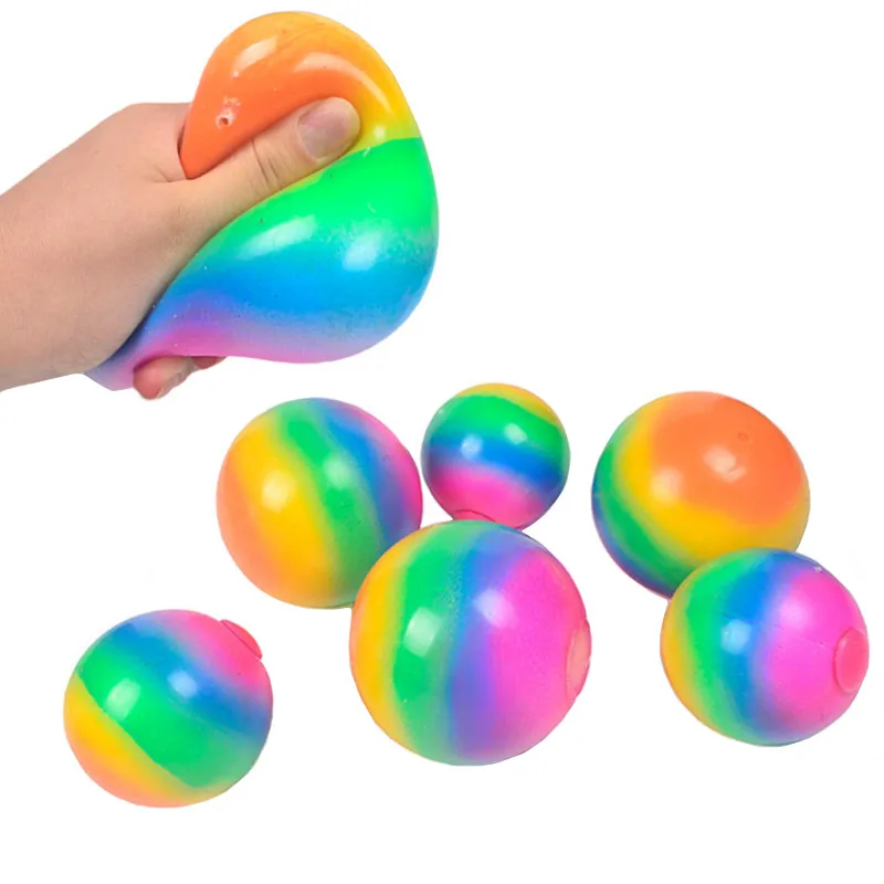 Vent-Ball uva allevia le palle mano Fidget Toy TPR Rainbow Balls giocattoli di decompressione bambini bambini adulto plastica palla elastica regalo