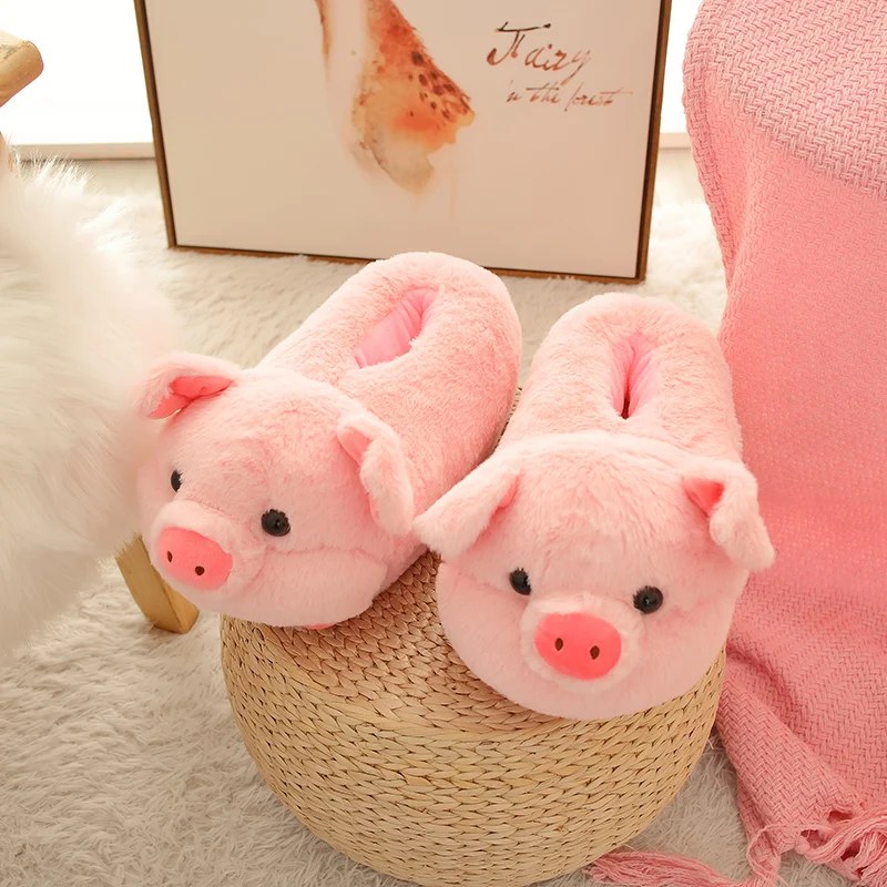 One Size Cute Warm Dog Slipper Gray Husky Winter Home Floor Soft Animal Slippers Female Slipper Girls Winter Warm Shoes