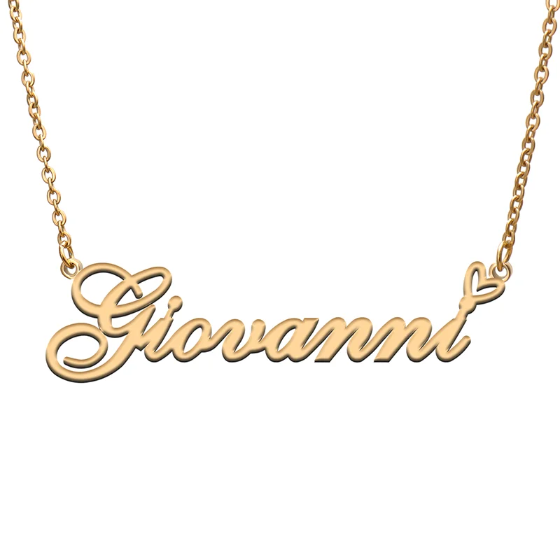 

Giovanni Name Tag Necklace Personalized Pendant Jewelry Gifts for Mom Daughter Girl Friend Birthday Christmas Party Present