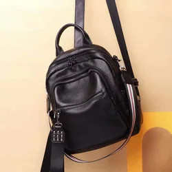 Casual All-Match leather Backpack Women 2022 New Fashion large-Capacity Travel Backpack Famous brand shoulder bag school bag