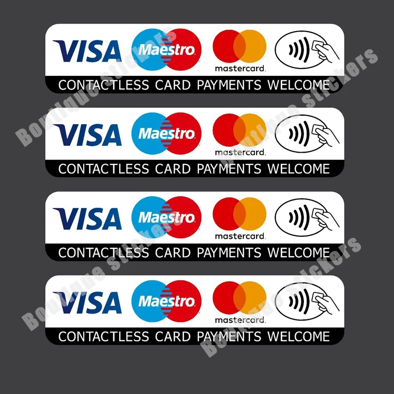 Contactless Credit Card VISA Mastercard Maestro Payment Sticker Taxi Shop Waterproof Sunscreen Anti-UV Practical Decal