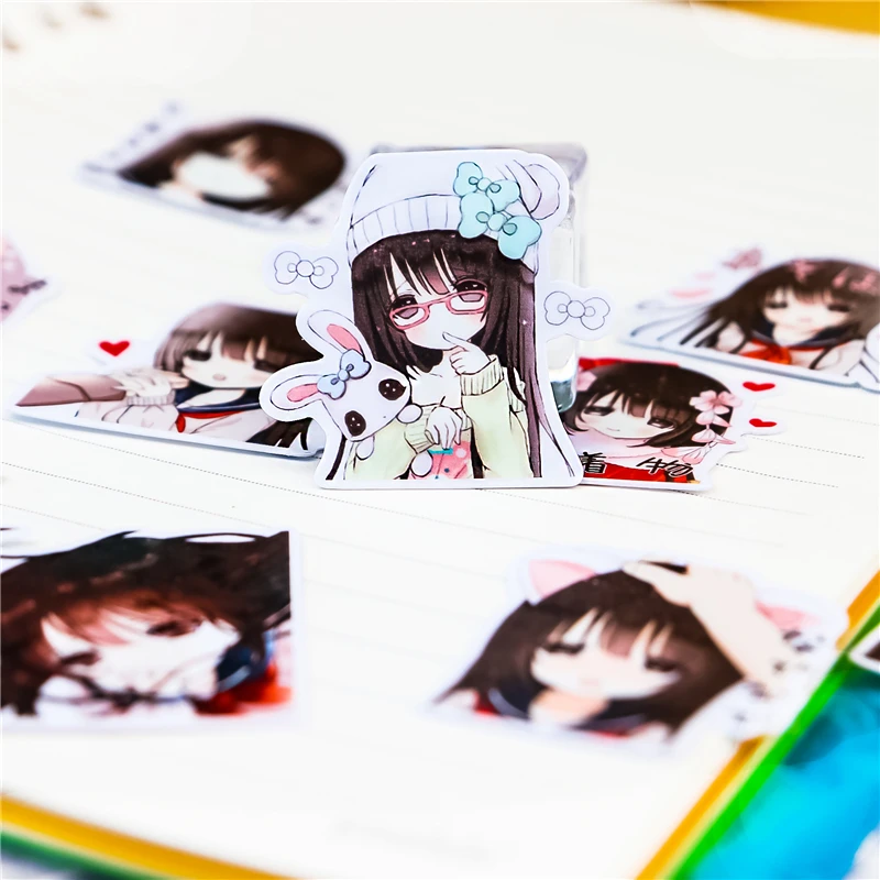 35pcs Lovely Anime Character Girls Stickers Scrapbooking Pegatinas Stationery Kawaii Papelaria Notebook Sticker