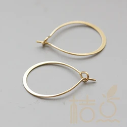 DIY Supply-Solid Brass Hammered Earring Finding - Earring Hook - Earring Hoop 24x16.4mm (3911C)