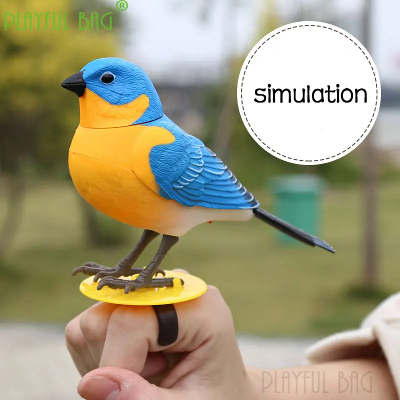 Christmas interactive puzzle simulation voice control induction electric singing bird toy children's Ornament Gift vd32