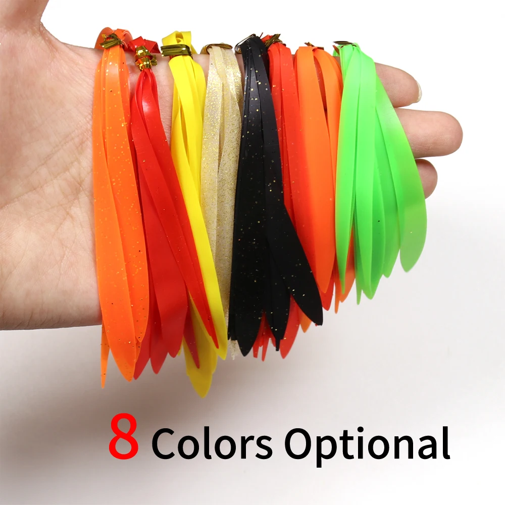 10PCS/Bundle 8 Colors Silicone Straight Drift Streamers Gradient Width Design Spinnerbait Buzzbait Jig Lure Making Material