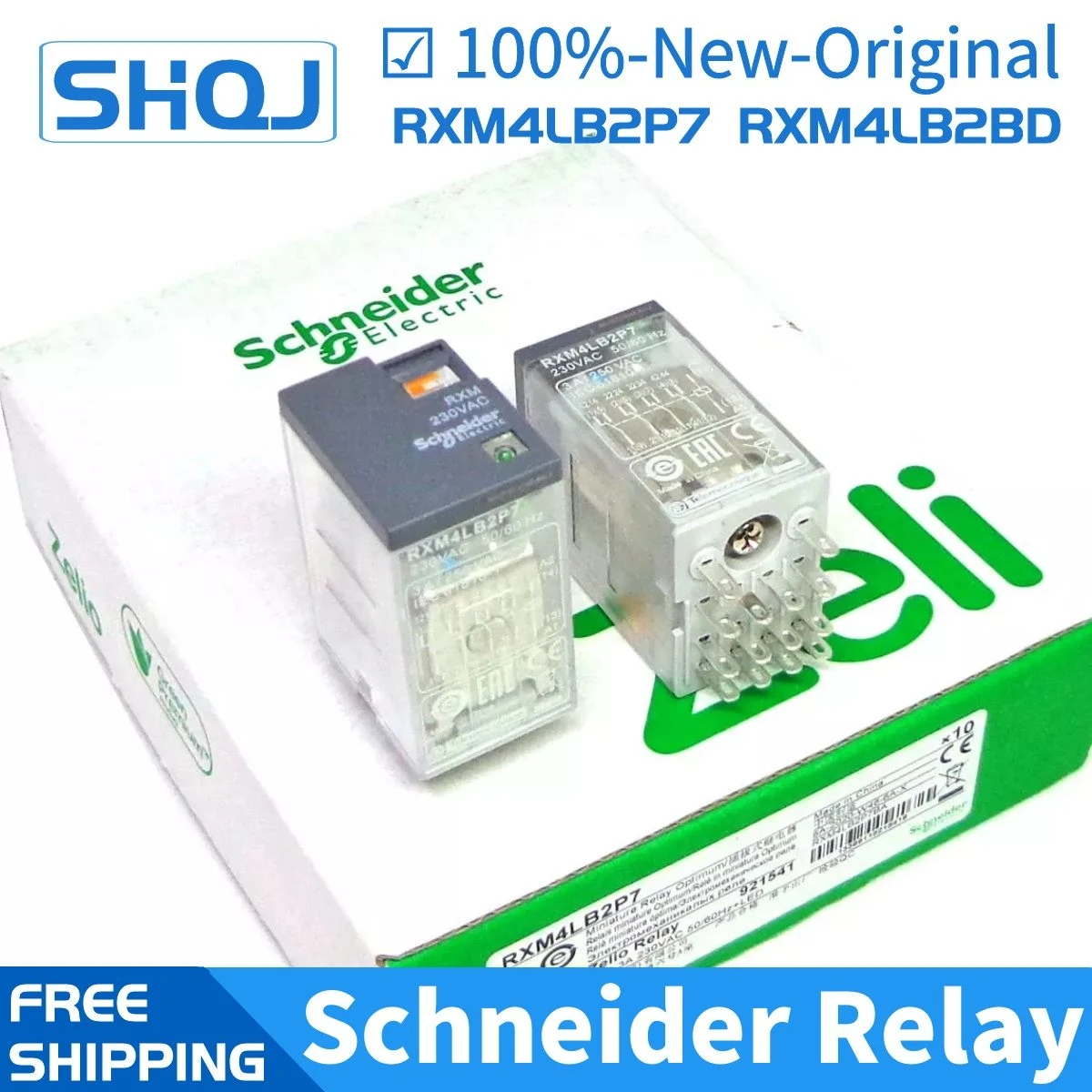 5PCS Schneider relay RXM4LB2BD RXM4LB2P7 RXM4LB2F7 RXZE1M4C 4CO 3A 24VDC 230VAC 120VAC Brand new and original Schneider relay