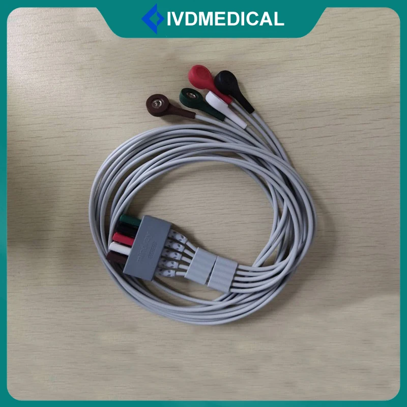 

Original Mindray EL6501B ECG Cable Lead Wire 5 Lead Adult Snap-type AHA Lead Wire 009-004729-00