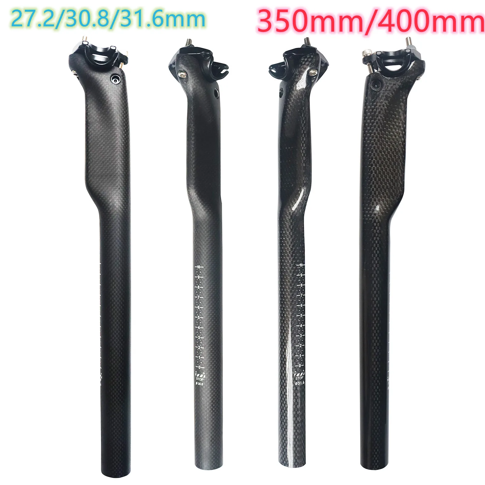 Carbon Seat High Strength Seat Tubes 27.2/30.8/31.6mm Mute Bright 3K Carbon Fiber MTB/ Road Bicycle Carbon Seat Pillar Tubes