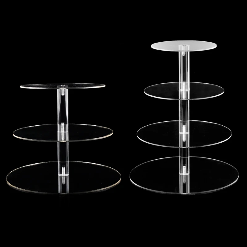 3/4/5/6/7 Tier Transparent Acrylic Cake Display Stand For Party Round Removable Cupcake Holder Wedding Birthday Party Decor