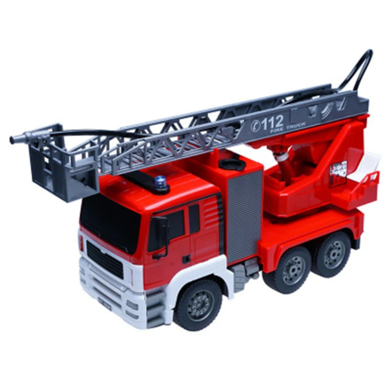 Large Simulation Water Jet Fire RC Truck Ladder Telescopic Workbench Rotating Water Spray Engineering Vehicle Toy Boy Kid Gift