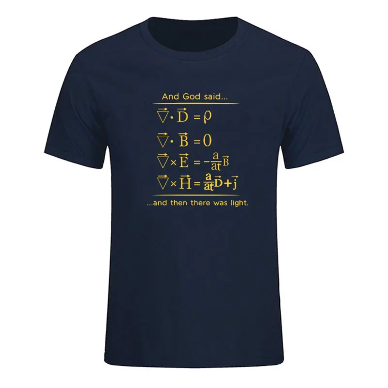 Physics T Shirt God Says Maxwell Equations and Then There Was Light Nerd Design Cotton T-Shirt Men Science Summer Top