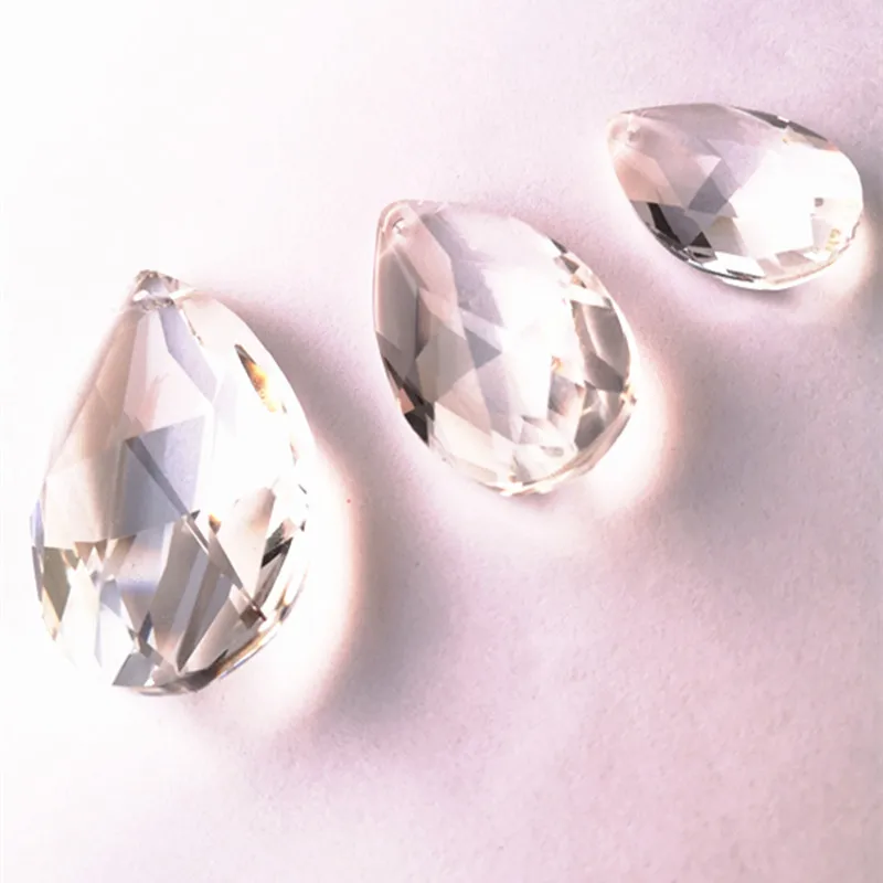 (Free Ring) Three Sizes K9 Crystal Angel Tear Clear Color Chandelier Pendant/ Glass Light Lamp Part/ Beads Curtain Accessories
