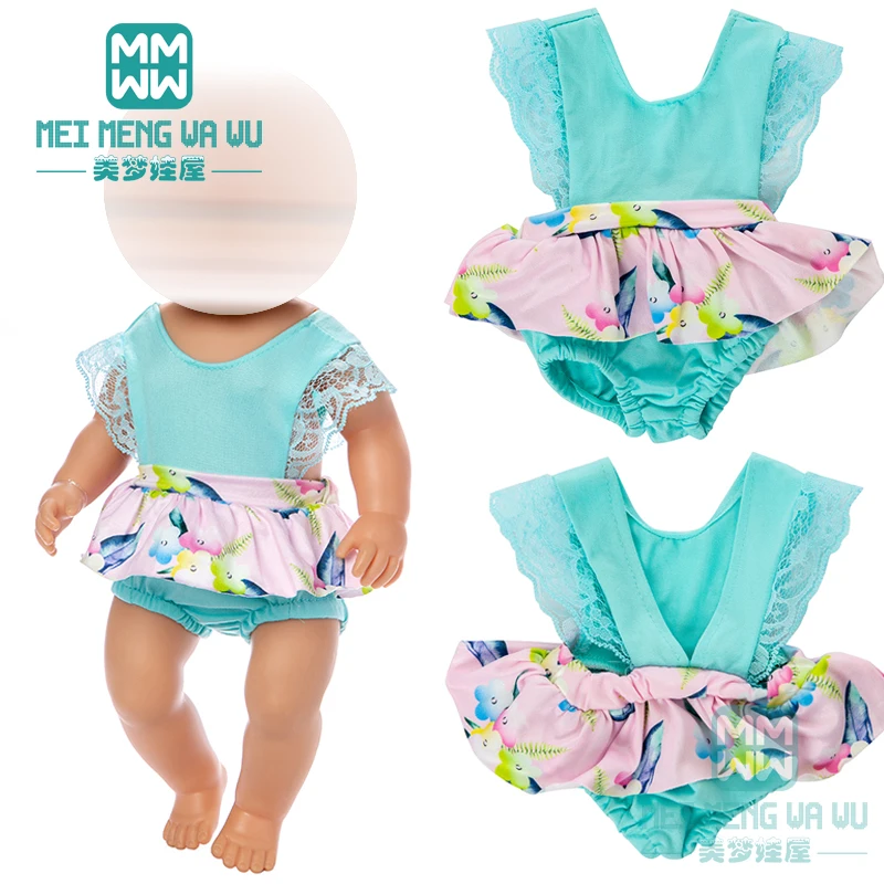 Clothes for doll fit 43cm baby new born doll fashion halter swimsuit, hanging neck swimsuit, home clothes