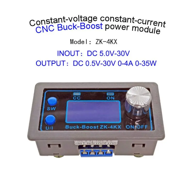 ZK-4KX CNC DC-DC Buck Boost Converter Module CC CV 0.5-30V 4A Voltage Regulator