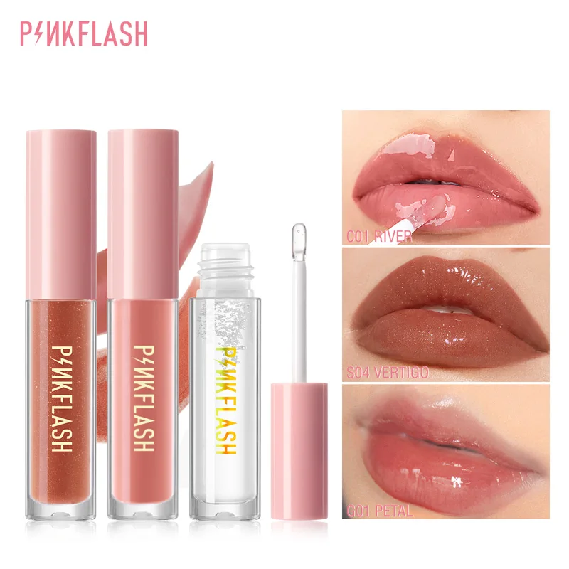 PINKFLASH Lip Gloss Base Gel Ever Glossy Moist Lip Tint Shine Shimmer Clear Lipgloss High Hydrate Refresh Lip Skin Care Base