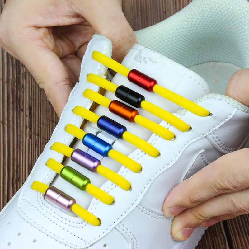 2Pcs No tie Shoelaces Round Elastic Shoe Laces For Kids and Adult Sneakers Shoelaces Quick Lazy Laces Candy color Shoestrings images - 6