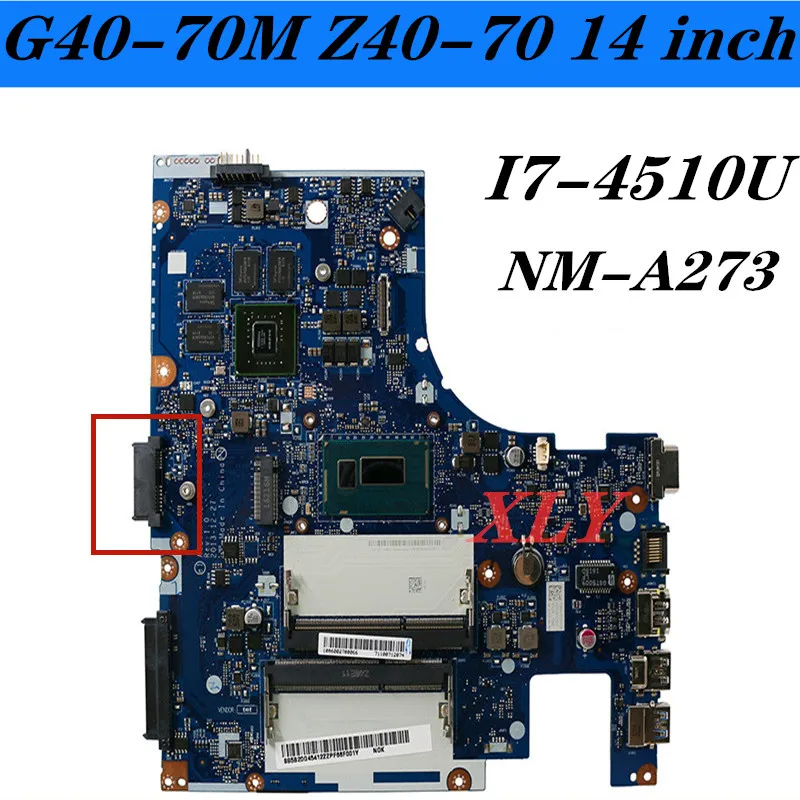 for Lenovo G40-70M  G40-70 Z40-70 Z40-70M  notebook motherboard  ACLUA/ACLUB  NM-A273 CPU i7-4510U  100% test