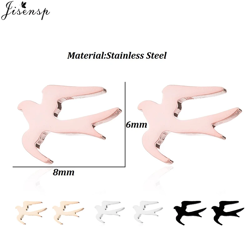 Jisensp Stainless Steel Christmas Earings for Women Girls Cartoon Birds Deer Flower Stud Earrings Accessories Birthday Gift 2025