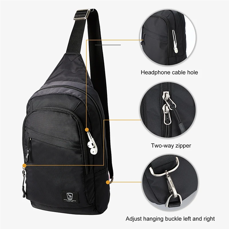 OIWAS – sac à bandoulière pour hommes, sacoche asymétrique épaule poitrine, sacs multifonctionnels mode garçons, sac à bandoulière pour Sport voyage