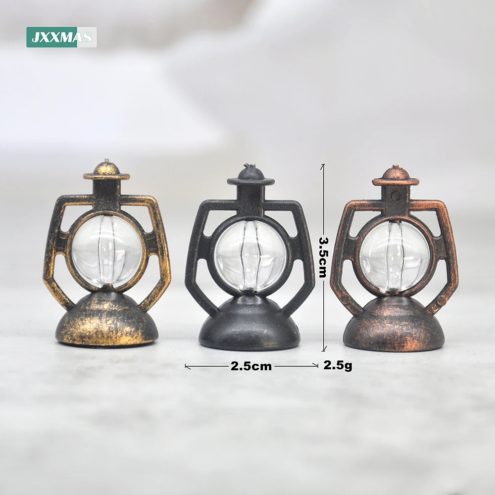 12Pcs Retro Baron Lantern Mini Oil Lamp Decoration Doll House Pendant Ornaments Lantern Festival Children\'s Christmas Gifts