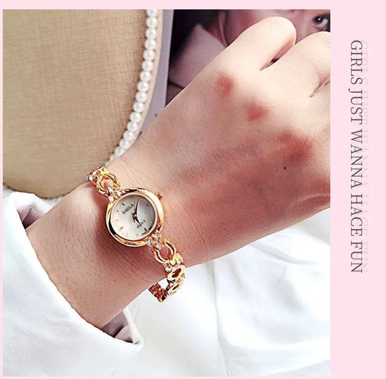 Women's Watch Fashion Bracelet INS Style Diamond Inlaid Copper Quartz Movement 30m Waterproof  Ladies Watch