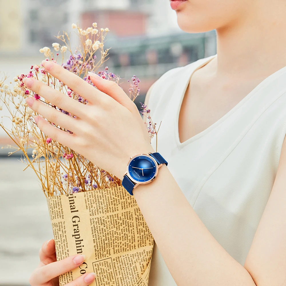 MINI FOCUS Women Watches 2020 Luxury Top Brand Waterproof Quartz Watch Ladies Woman Blue Stainless Steel Mesh Strap Wristwatch