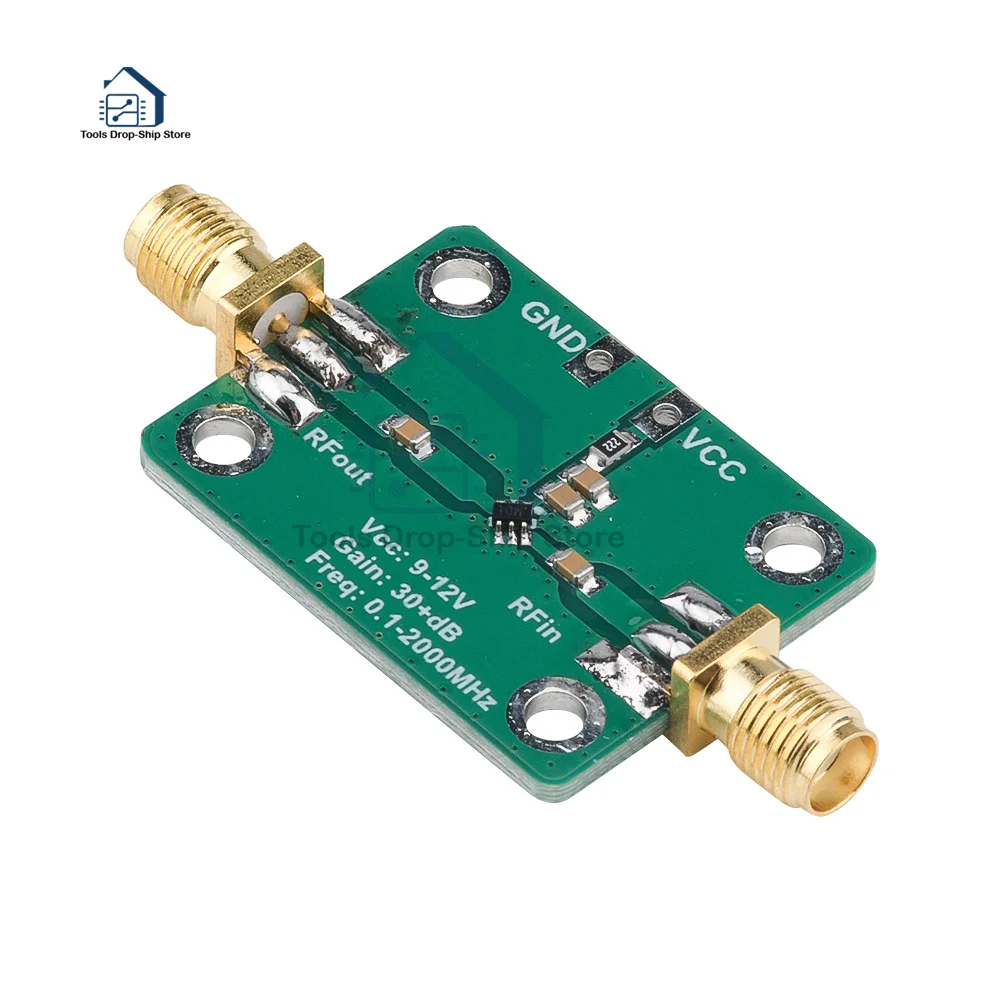 9-12V Radio Frequency Wideband Amplifier Low Noise Amplifier LNA (0.1-2000MHz Gain 30+dB)