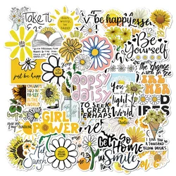 Pegatinas de margaritas motivacionales para motocicleta, calcomanía impermeable para equipaje, monopatín, juguete clásico divertido, 10, 30 o 50 unidades