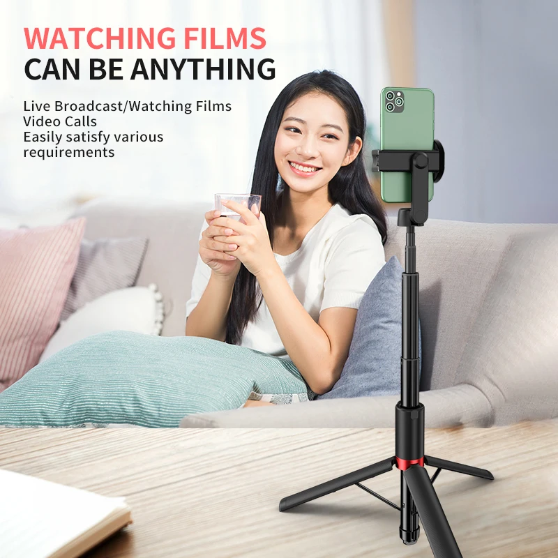 Selfie Stick ترايبود المحمولة الكل في واحد 1.3 متر البث المباشر الهاتف العالمي 360 غير مرئية يده السفر تمتد قوس