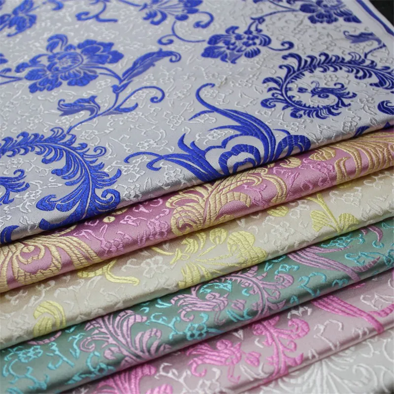 CF921 Blue/Pink/Yellow/Green/White  Jacquard Brocade Fabrics Chinese Style Dress Clothes Home Textile Patchwork Fabric