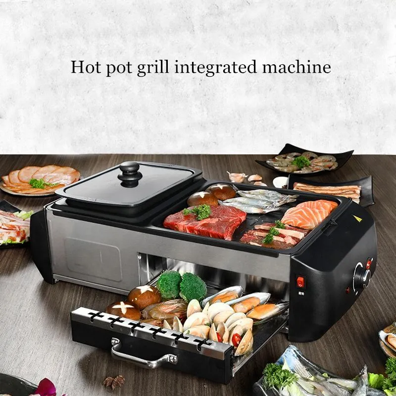 Household electric oven smoke-free non stick electric baking pan grill skewers household machine barbecue grill