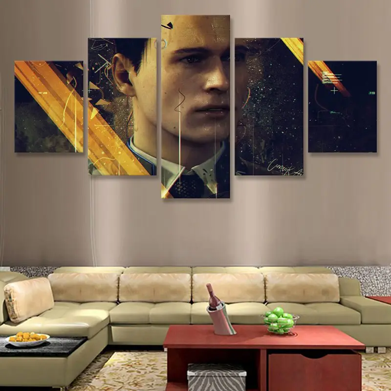 No Framed Canvas 5Pcs Detroit Become Human Wall Art Posters Pictures Home Decor Paintings Decorations