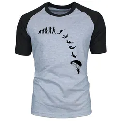 Nuovi Uomini di Modo t-shirt Go Skydiving Evolution Marchio di Abbigliamento casual divertente stampa streetwear Breve maglietta della Manica raglan