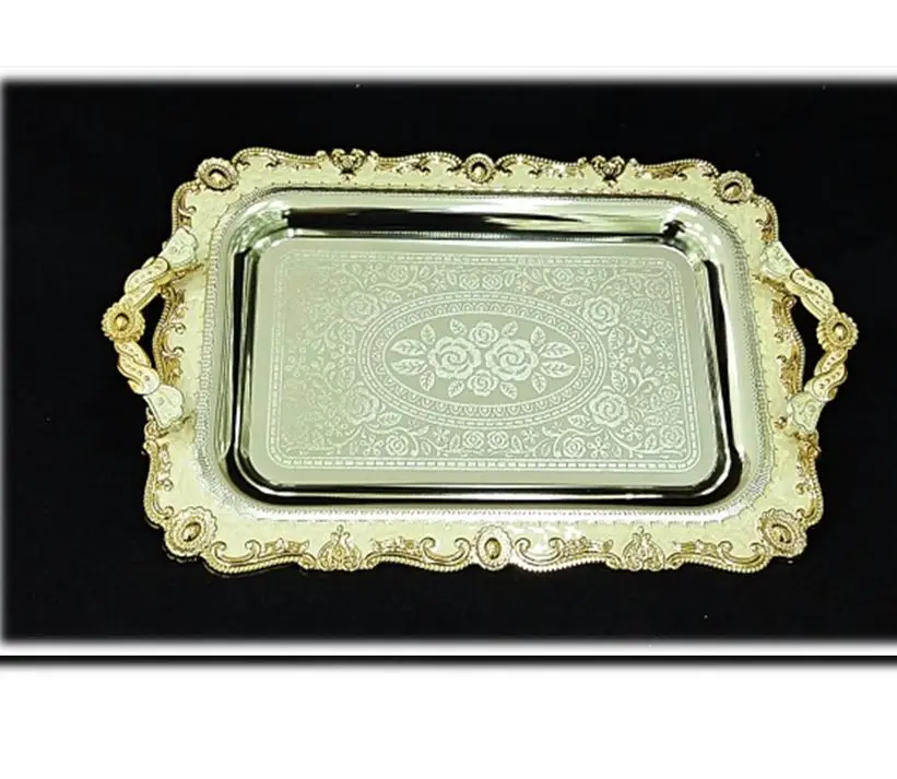 

DOLBOVI tray Luxury Cabochons Auriferous White Medium 40X26 Cm. tray поднос plateau de service