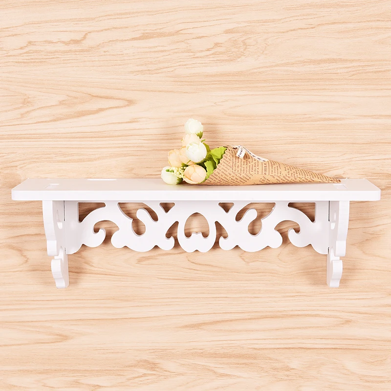 White Wall Hanging Shelf Goods Convenient Rack Storage Holder Home Bedroom Decoration Ledge Home Decor