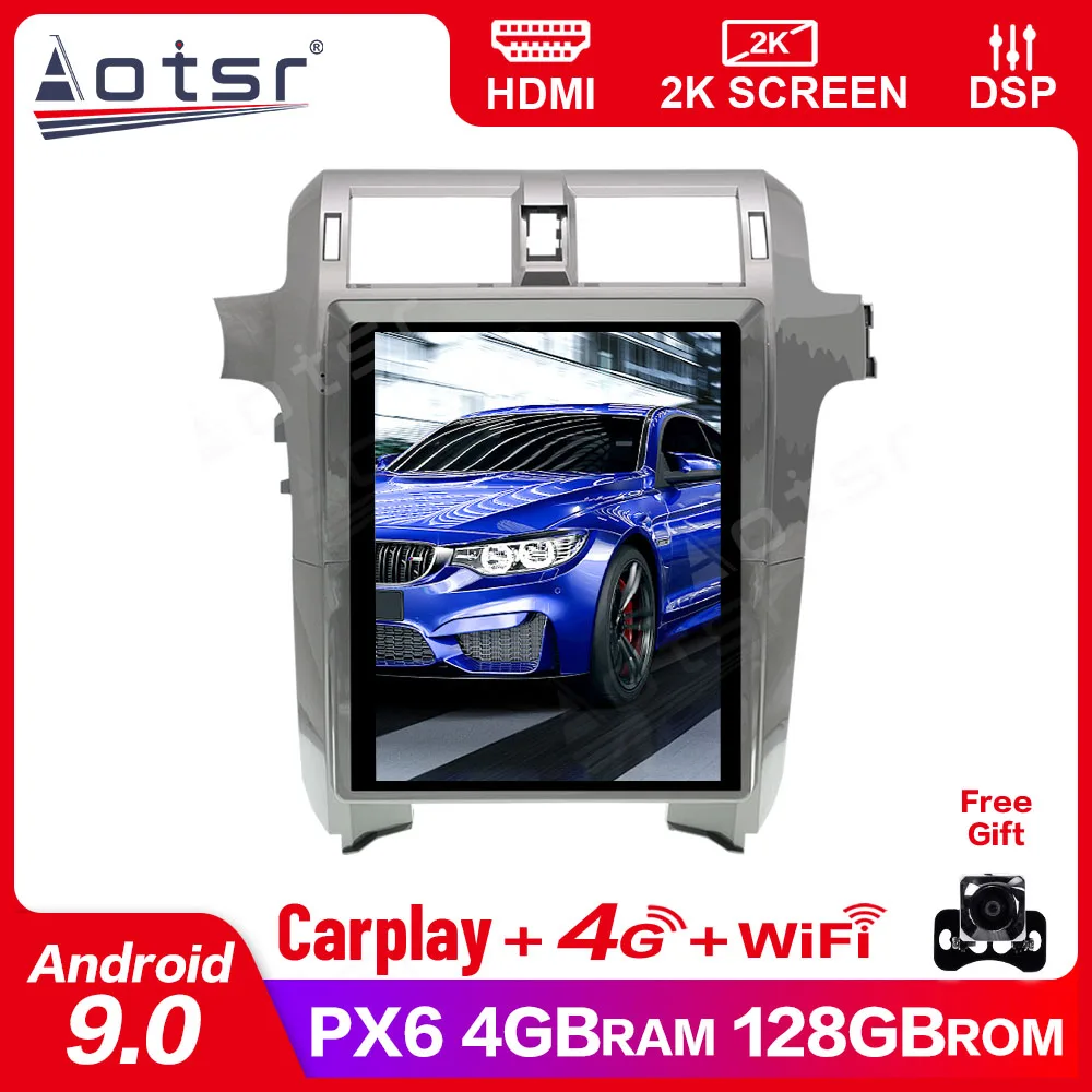 4+128G ForTesla Screen Carplay For 2010-2016 Lexus GX400 GX460 Android 13 Player GPS Auto Audio Stereo Radio Recorder Head Unit