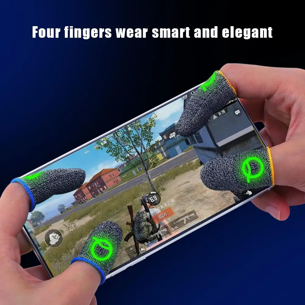 2Pcs Breathable Game Control Finger Cover Sweat Proof Non-Scratch Touch Screen Gaming Finger Thumb Sleeve Gloves