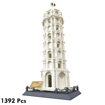 Italy Landmark Leaning Tower of Pisa building block architecture structure bricks kids educational kits toys gifts assemble