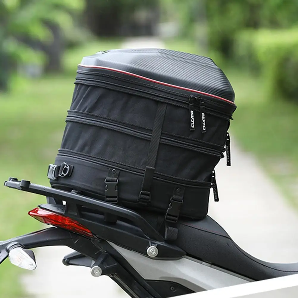 

Motorcycle Tail Bag Multi Waterproof Motorcycle Back Seat Pack Biker Large Capacity Backpack With Double Layer Expansion Space