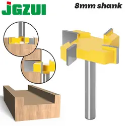 1pc 8 millimetri Shank 4 Bordo di Tipo T Stozzatrici Cutter Lavorazione Del Legno Strumento Punte del Router Per Il Legno di Grado Industriale di Fresatura taglierina Sbozzare