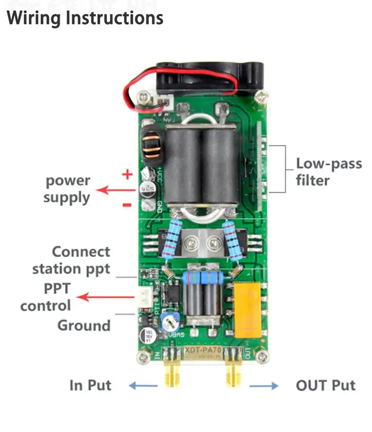 Imagem -03 - Amplificador de Potência de Ondas Curtas Amplificador hf rf Lpf para Qrp Ft817 Kx3 Xiegu X5105 G90 G90s G106 G1m Kn-q10 330mhz 100w Case e Ventilador