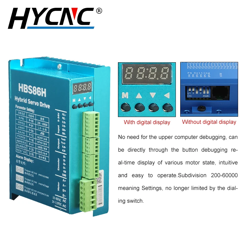 HBS57H DMA860H HBS86H Stepper Drive Open Loop Closed Loop Servo Controller With Digital Display , For Nema 34 Nema 23 Motor