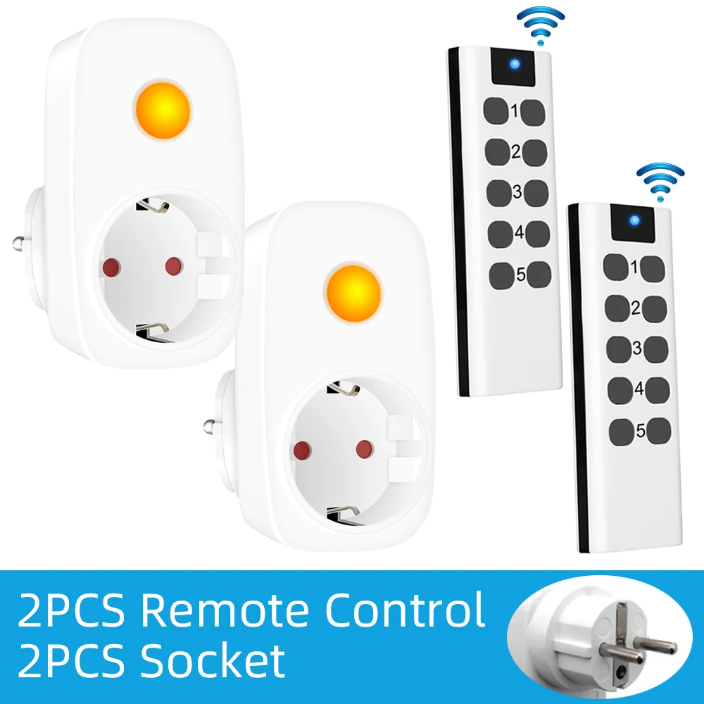 Smart Plug EU French Socket RF Switch 433Mhz Universal Remote Control Controller 16A 220V Programmable LED Light Outlet Domotica