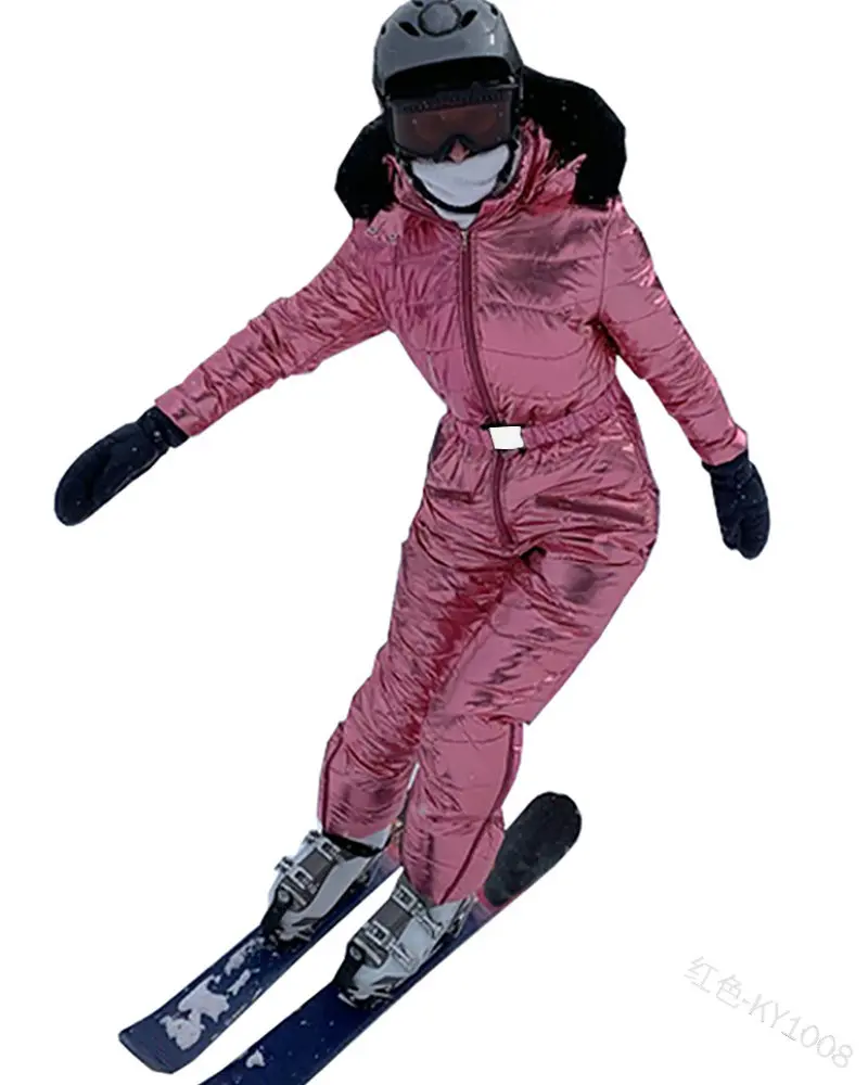 Novo grosso quente terno de esqui feminino à prova dwindproof água à prova de vento esqui e snowboard jaqueta calças definir feminino trajes de neve