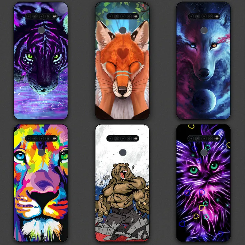 For LG K41S K51 K61 K51S K50 Q60 K50S K40S K40 K30 K20 K12 Plus Prime X4 X2 Aristo 4 Plus 2019 Tiger lion cat animal Case Cover