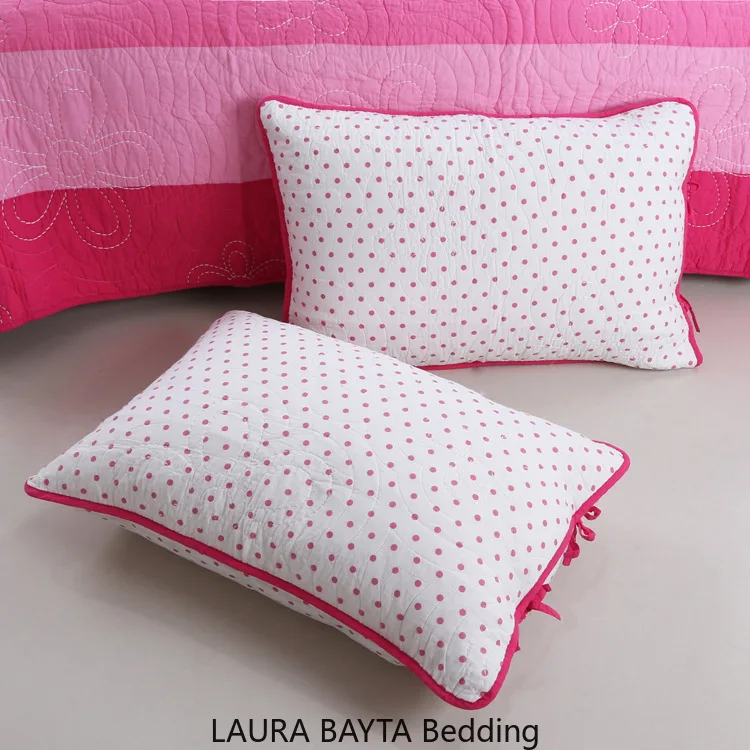 NewArrivel Quilts Girls Bedspread Coverlet Sets Twin Size Pink Embroidered Cotton Bed Cover Europe Quilted Quilt Bedsheet Pillow