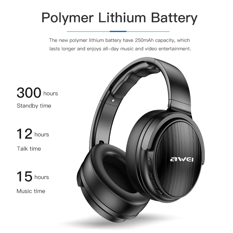 Awei Bluetooth 5.3 headphone Játék Fülhallgató vezetékes Szikratávirát e-sports Szólam headse vel microph Alacsony Csapó sügér vel mic TF rty