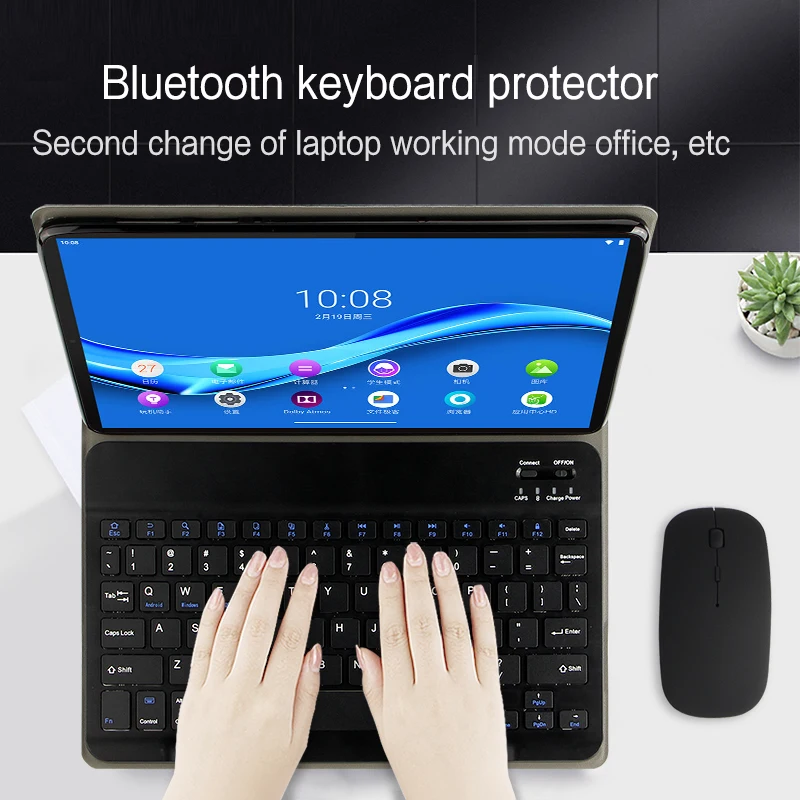 Tablet Case for Lenovo Tab M10 HD (2nd Gen) 10.1'' TB-X306F TB-X306X Wireless Magnetically Detachable Bluetooth Keyboard Cover